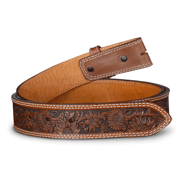 Brighten your style with our Sunflower Leather Belt, made from 100% natural top-quality leather. Crafted by stitching two leather pieces with natural-colored thread, this belt is entirely leather, with no fillers.  Add a touch of elegance to your wardrobe